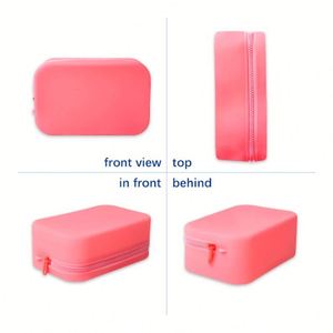 Large Capacity Eco-Friendly Water Resistant Durable Portable Silicone Zipper Closure Fashion <b>Makeup</b> Storage Bag - Product Image 4