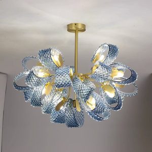 Lampadario in Vetro Artistico di Lusso/Accessori in Vetro Blu Pavone/Lampada di Alta Gamma per <span class=keywords><strong>Sala</strong></span>/Soggiorno/Lampada per Progetti Alberghieri - Product Image 4