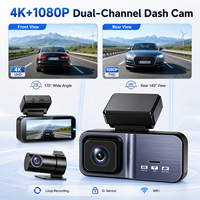 Mini caméra embarquée discrète 4K+2K, écran 3,18 pouces, double objectif, WIFI, enregistrement en time-lapse, DVR 2 canaux