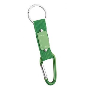 Porte-clés mousqueton vert personnalisable en cuir et métal pour entreprises, avec décapsuleurs et logo personnalisé - Product Image 2