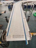 Sistema de Transportador Modular para Elevação de Frutas e Processamento de Alimentos, Correia Transportadora Modular com Design de Cadeia Plástica Flexível