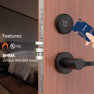 Serrure de porte d'hôtel intelligente Orbita Bulk Supply avec poignée en acier, carte 13,56 MHz, accès sans clé et programmation par carte maîtresse pour hôpital - Product Image 1