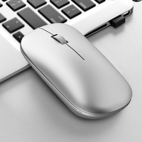 Ratón de aluminio ultrafino Bluetooth de modo Dual, ratón ergonómico portátil inalámbrico recargable para ordenador portátil, tableta, ratón de ordenador