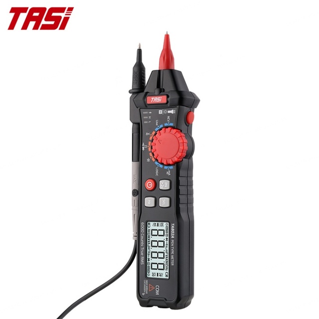 TASI TA802 Series Digital Multimeter 6000 Counts Pocket Pen Auto Range/Smart NCV Detection DC/AC Voltage 4-Digit Rotable Screen