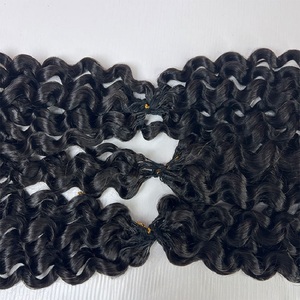 Cheveux humains indiens vierges Jerry Curly Feather-Crochet pour tressage, pré-séparés, avec fil invisible, 100% cheveux humains, double trame à la machine - Product Image 2