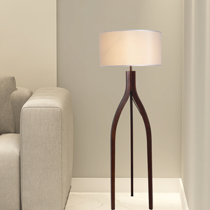 Trípode <span class=keywords><strong>De</strong></span> madera sólida ajustable, lámpara <span class=keywords><strong>De</strong></span> Pie para decoración del hogar, lámpara <span class=keywords><strong>De</strong></span> esquina <span class=keywords><strong>De</strong></span> tela <span class=keywords><strong>De</strong></span> lino gris - Product Image 2
