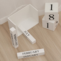 Bloc de calendrier en bois pour décoration de maison avec logo personnalisé, cube polygone perpétuel, table de bureau, porte-papier de style artistique, bureau à domicile