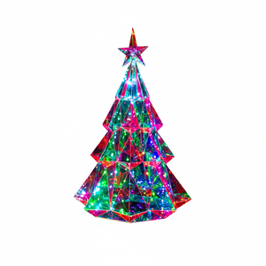 16 \ "ha condotto la decorazione dell'albero di Natale di cristallo con telecomando 8pc/Cs - Product Image 2