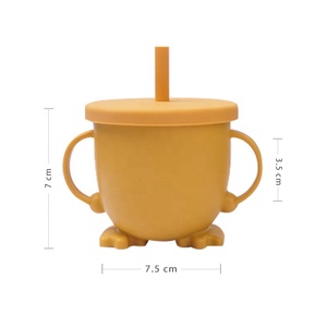Vaso de Silicona Antiderrames para Bebés, Libre de BPA, con Asas y Pajita, para Niños Pequeños, para Comer y Beber Agua - Product Image 3