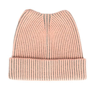 Chapeau pour enfants élégant et humoristique en tricot côtelé en forme de corne, avec motif rayé sur le revers, conçu pour un confort et une esthétique chic - Product Image 6