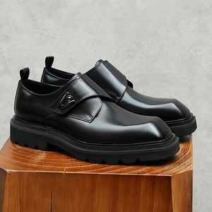 Chaussures plates formelles pour hommes en cuir véritable faites à la main haut de gamme, à bout carré, antidérapantes, sur mesure, luxueuses, pour l'automne - Product Image 3