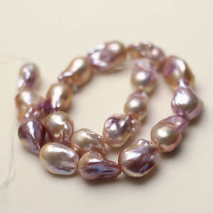 ลูกปัดมุกน้ำจืดคุณภาพสูงขนาด15-18มม.,ลูกปัดไข่มุกน้ำจืดธรรมชาติสีม่วงชมพู AAA - Product Image 5