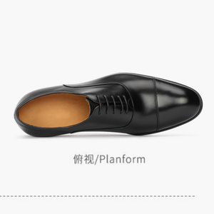 Chaussures Oxford en cuir noir pour hommes, à lacets, solides, formelles, pour affaires et mariages, en cuir de veau pleine fleur italien, semelle en caoutchouc, chaussures de luxe - Product Image 4