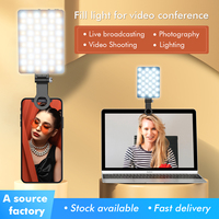 Lampe LED rechargeable best-seller pour selfie avec clip de fixation pour téléphone portable, ordinateur portable, ordinateur, et conférence
