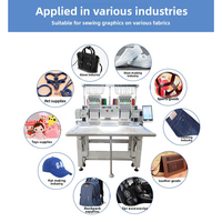 Máquinas de Bordar Computarizadas Dahao de 2 Cabezas, Máquinas Industriales de Coser y Bordar para Diseño de Gorras y Camisetas, Impresión y Bordado