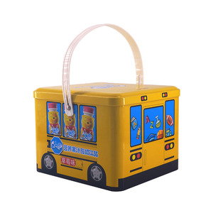High Quality Yellow Cartoon <strong>Car</strong> Painting Version Tin <strong>Box</strong> Metal Cans for Food Packaging - Product Image 4