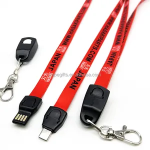 Daten ladekabel Typ C Lanyard Schlüssel bund 3 in1 USB-Lade datenkabel Lanyard