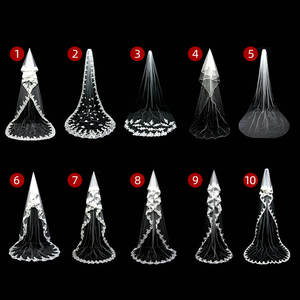 Qushine-velo de novia de 3m, personalizado, varios estilos, largo, de encaje, para boda - Product Image 1