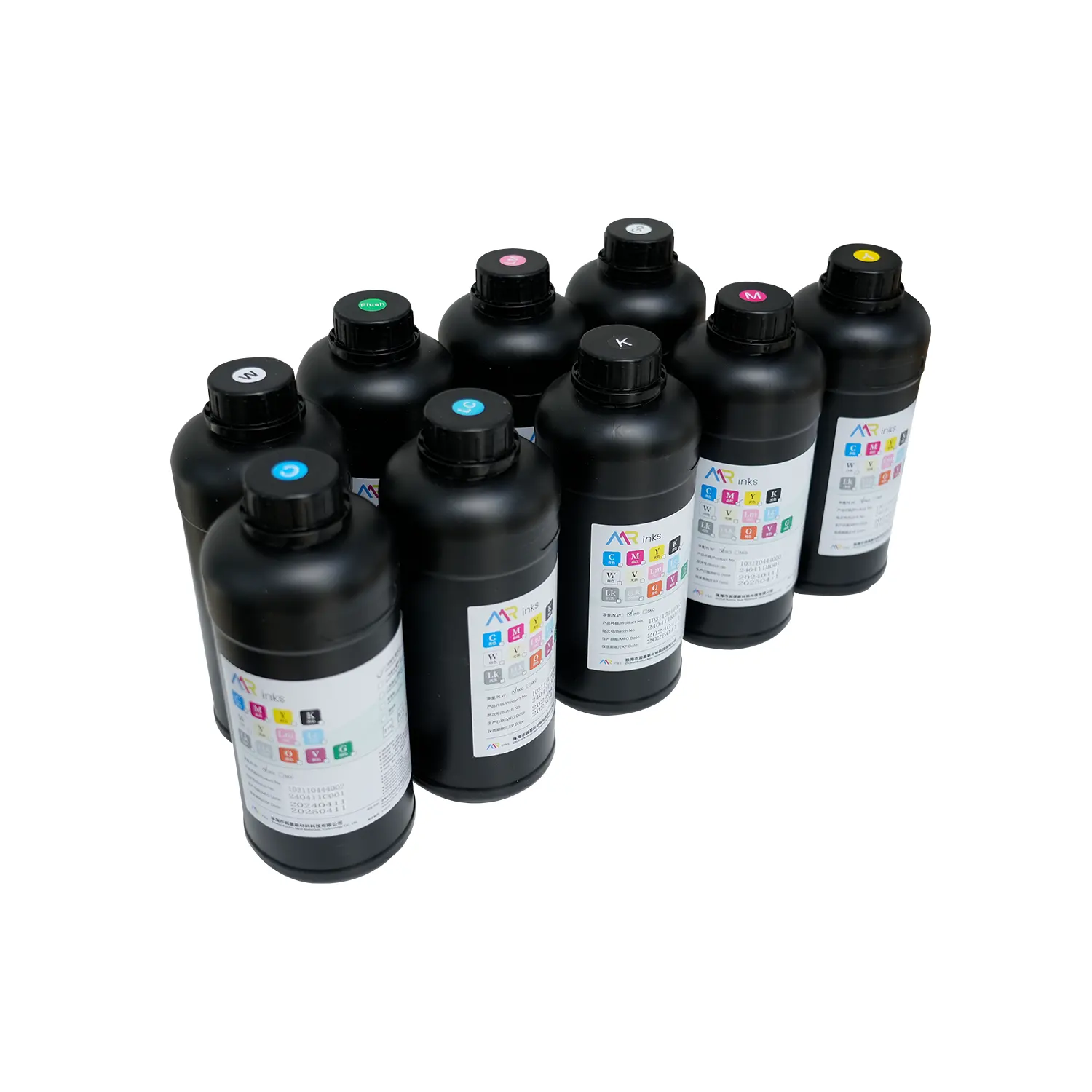 Flora / RM Supplier UV Inks Ricoh/Konica Heads Inkjet Printer Flatbed UV Printing Black Hard UV Ink for Acrylic PVC PET Print