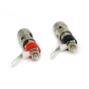 小型大型プレスタイプ赤黒ニッケルメッキスピーカー端子アンプ端子コネクタバインディングポスト - Product Image 5