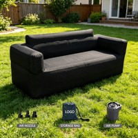 Tragbares Aufblasbares 2-Sitzer-Sofa mit Getränkehaltern Robustes Outdoor/Indoor Luftsofa für Camping, Wohnzimmer und Kleine Räume