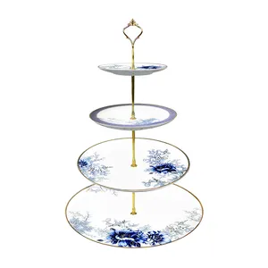 Bone china Metal Cake Stand Decorative Hotel Restaurant Wedding Plate Cake Stand 3 Tier Manufacture From India