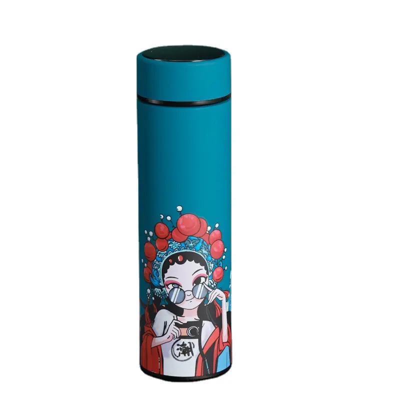 Traditional Creative Water Bottle Blue Color hot and cold reusable stainless steel vacuum double wall