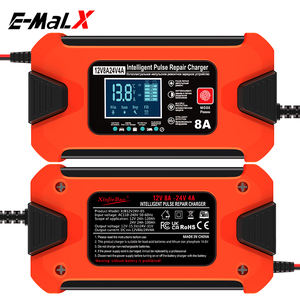 Новая модель, красный цвет, 12В 8А, 24В 4А, интеллектуальное импульсное зарядное устройство для аккумуляторов автомобилей и мотоциклов, пусковое устройство - Product Image 3
