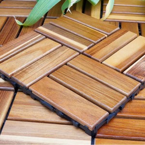 Suelo de Madera de Acacia Encastrable para Balcón, Terraza Exterior, Resistente a la Humedad, Diseño Rectangular con Doble Bloqueo - Product Image 2