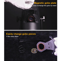 Proyector Gobo LED de 60W, Placa Gobo Magnética, Luz con Logotipo Personalizado, IP65 Impermeable, Regulable, Proyector de Publicidad para Exteriores