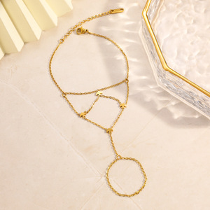 Pulsera de Cadena con Estrella, Chapada en Oro de 18k, Diseño de Signos Zodiacales, Joyería de Moda - Product Image 4