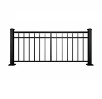 Panneaux de garde-corps en aluminium gris anthracite thermolaqués, poteaux carrés, clôture d'intimité pour balcon en bois
