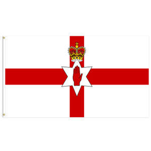 3x5Ft High Quality Triple/Double Layer Plus Blackout Cloth 100D Polyester Fabric Country Flag Ulster Country - Product Image 1