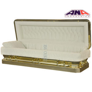 Китайский Роскошный полированный Золотой Бронзовый полноразмерный гроб ANA в американском стиле для взрослых - Product Image 2