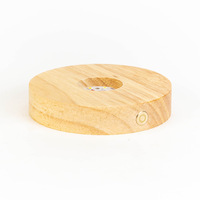 Dessous de verre moderne en bois massif LED Crystal Ball Base Touch Control Chargement USB avec couleur Cadeau lumineux alimenté par batterie