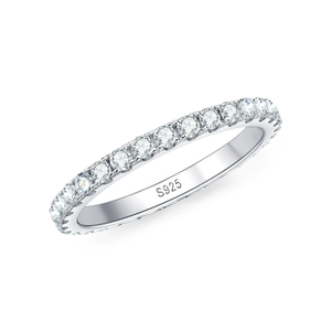 Anillo de Tenis de Plata de Ley S925 con Diamantes Naturales, Joyería Fina de Lujo Unisex de Moda, Superventas, Regalo de Navidad - Product Image 3