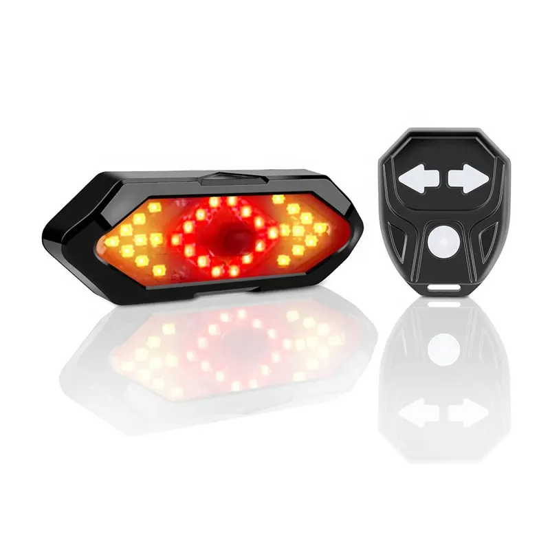 Wireless Remote Control Bicycle Waterproof Night Led Tail Light Usb Smart Rechargeable Safety Warning Bike Turn Signals Light