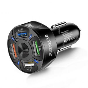 4USB Fast Car Charger Round <b>Smart</b> 4 Port QC3.0 Fast Charging Charger Head for Phone - Product Image 4