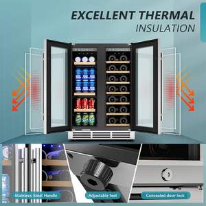 Vente en gros EUHOMY 24 pouces double zone boissons froides réfrigérateur refroidisseur de vin avec porte en verre contenir 21 bouteilles et <span class=keywords><strong>88</strong></span> canettes - Product Image 6