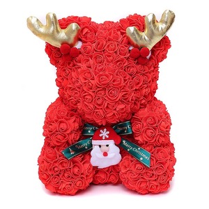 Bouquet de fleurs artificielles en mousse PE, ours en peluche licorne, guirlande lumineuse, <span class=keywords><strong>cadeau</strong></span> de Noël 1987, collection Bouquet Garden - Product Image 2