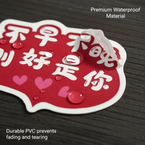 Irregular Shape Adhesive Sticker With Chinese Text "Not Too Early Not Too Late Just You" For <b>Gift</b> Craft Decorative <b>Label</b> - Product Image 4