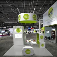 Stand d'exposition portable 10x10 modulaire personnalisé pour salons professionnels, idéal pour les petites entreprises et les expositions commerciales