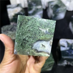 Vente en gros de cube d'agate mousse carrée de grande taille en cristal naturel pour la guérison et la méditation - Product Image 5