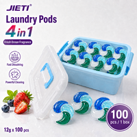 Lessives en capsules 4-en-1 à marque privée, 12g x 100 unités, avec perles nettoyantes puissantes et technologie de parfum – Direct Usine