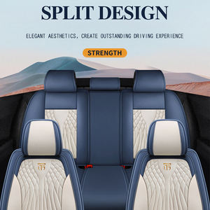 Housse de siège de voiture en cuir Nappa 5D universelle, imperméable, raisonnable, pour cinq places, toutes saisons, fantaisie - Product Image 4