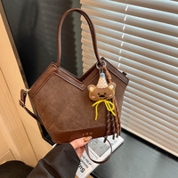 Sac bandoulière grande capacité avec pendentif, nouvelle mode 2026, imprimé léopard, sac à main de haute qualité pour femme
