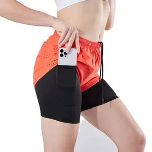 Pantaloncini da Yoga in tessuto traspirante Spandex da donna abbigliamento sportivo all'ingrosso da corsa all'aperto pantaloncini da motociclista per uomo Unisex abbigliamento femminile