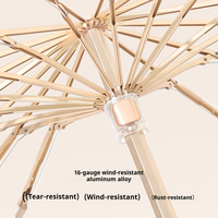 Paraguas Plegable de Alta Calidad, Clásico, Resistente al Viento, con Protección UV, Impermeable, Apertura Manual, Mango de Madera, Eje de Aleación de Aluminio, Personalizable