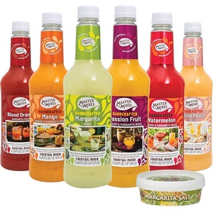 Mezclas para <span class=keywords><strong>Margarita</strong></span>/Daiquiri, Variadas, Listas en 6 Minutos, Botellas de 1 Litro (33.8 Fl Oz), Paquete de 6 Sabores + Sal de <span class=keywords><strong>Margarita</strong></span> Orgánica - Product Image 1