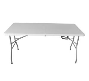 Mesa de picnic plegable para acampar fácil de <span class=keywords><strong>llevar</strong></span>, <span class=keywords><strong>Maleta</strong></span> de plástico para exteriores de 6 pies, mesa blanca de comedor plegable - Product Image 3